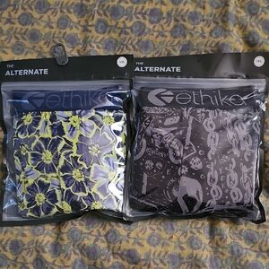 Ethika Boxer Briefs - Blue Floral and Gray Graphic